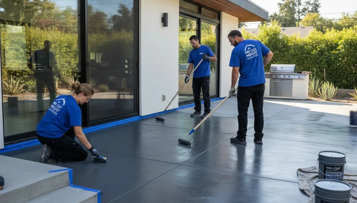 Professional concrete staining for patios and driveways in Lafayette, LA by local painting experts