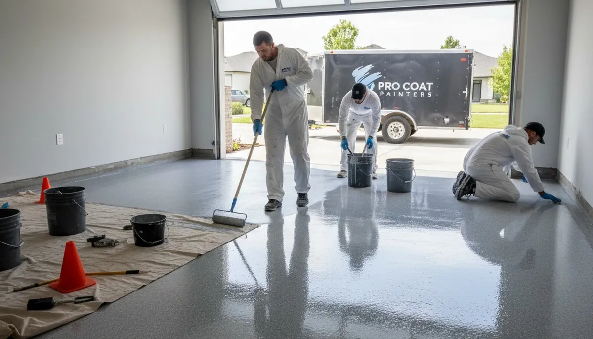 Professional garage floor epoxy coating in Lafayette, LA for durable, moisture-resistant finish